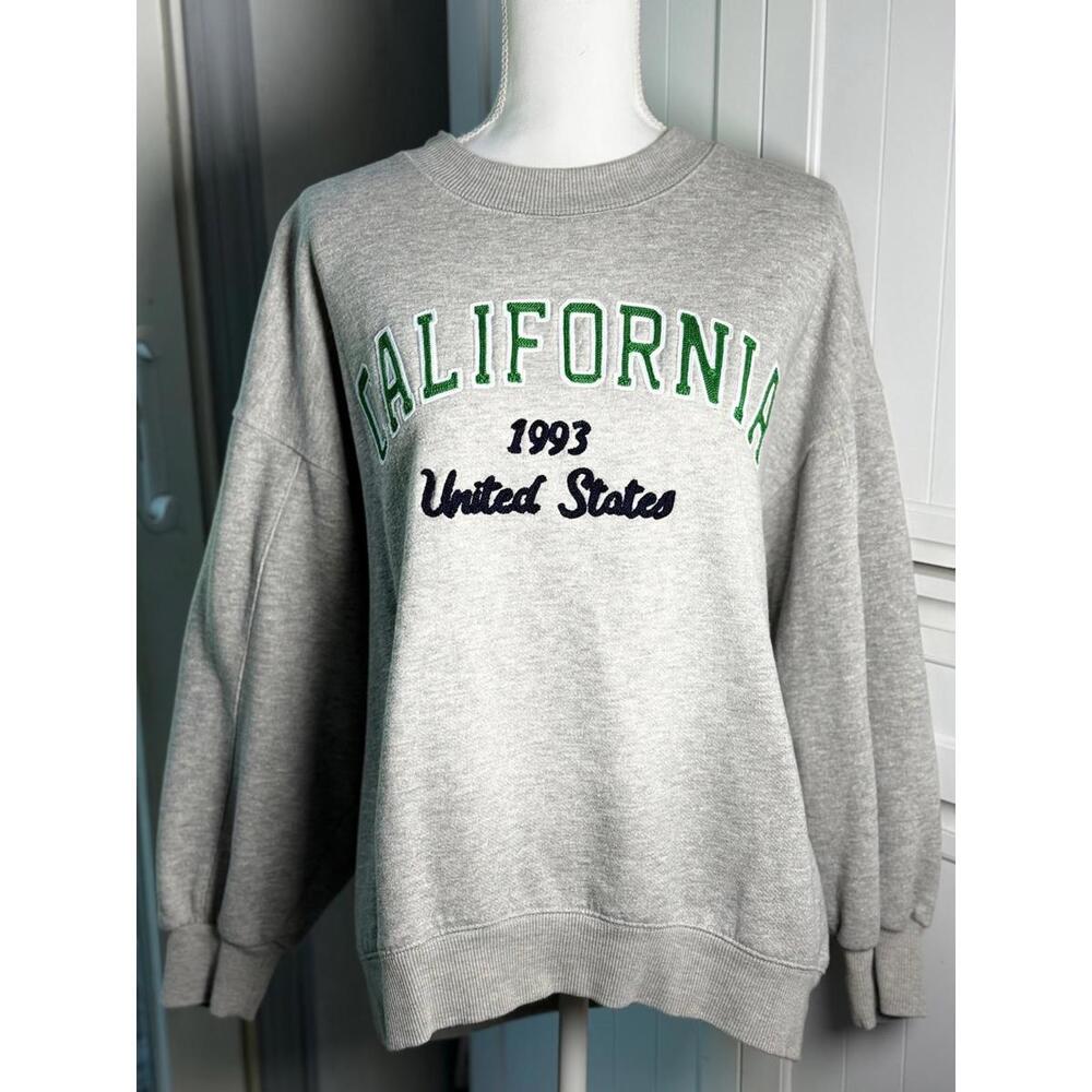 ZARA California 1993 Gray Crewneck Sweatshirt L